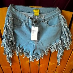 Fringe Shorts Size Small Daisy Shorts, Short Fringe, Denim Skirt Women, Denim Skirt, Womens Shorts, Women Shopping, Blue, Color