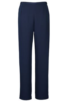 CATHERINE REGEHR-Classic Pull On Pant - Navy- Navy Straight Leg Pants With Elastic Waistband, Navy Business Casual Pants With Straight Hem, Navy Straight Hem Pants For Business Casual, Navy Straight Pants With Elastic Waistband, Navy Business Casual Bottoms With Straight Hem, Navy Bottoms For Business Casual With Straight Hem, Classic Navy Bottoms With Straight Hem, Classic Navy Pants With Straight Hem, Navy Straight Work Pants