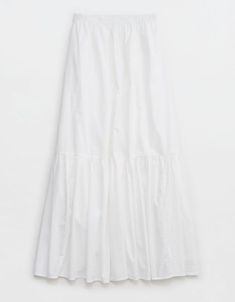 Aerie Poplin Tiered Maxi Skirt Aerie Clothing, White Maxi Skirt, Boot Cut Leggings, Skirt Swimsuit, White Maxi Skirts, Tiered Maxi Skirt, White Maxi, Tier Skirt, Lace Bralette