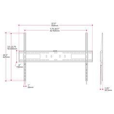 an image of a flat screen tv with measurements for the wall and ceiling heights