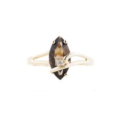 Smoky Quartz and Diamond - 14K Yellow Gold Effy Rings, Smoky Quartz Ring, Smokey Topaz, Gold Rings Jewelry, Chevron Ring, Champagne Diamond, Rings Jewelry, Quartz Ring, Smokey Quartz