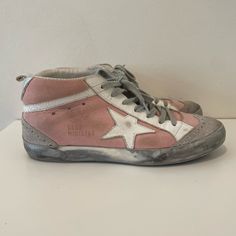 Really Cute And In Great Condition. I Just Don’t Wear Them Enough Anymore. Size 7 Us And 37 In European Sizing Golden Goose Mid Star Pink, Golden Goose Mid Star, Golden Goose Mid, Shoes Golden Goose, Goose Shoes, Golden Goose Shoes, Star Sneakers, Pink Suede, Golden Goose