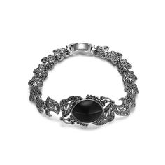 PRICES MAY VARY. BLACK ONYX BRACELET - This black vintage bracelet is made of marcasite and black onyx, the boho style bracelet with clasp is easy to put on and take off. UNIQUE VINTAGE DESIGN - This link bracelet with chain design, unique handmade craftsmanship, comfortable to wear, no fading. CLOTHING MATCHING - Bracelets for women as accessories for clothing matching, not only suitable for daily wear, but also suitable for some important occasions, for example, parties, proms, cocktails and o Black Onyx Bracelet Women, Elegant Black Onyx Bracelets, Modern Silver Onyx Bracelets, Elegant Onyx Crystal Bracelet Adjustable, Infinity Bracelets, Boho Style Bracelets, Black Onyx Bracelet, Infinity Jewelry, Bracelets Jewelry