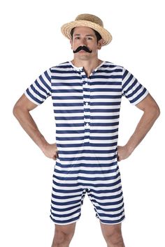 PRICES MAY VARY. Brand new Fantastic Quality 20s Standard Swimmer costume Adult Size Men's X-Large (46-48) approx 46-48" Chest - 40-42" Waist - 73" Height - 33.5" Inside leg. Karnival Costumes are designed to fit a wide variety of sizes. Sizes provided by Karnival Costumes are approximate sizes. The sizing stated here is the best known information. This posting includes: Jumpsuit, mustache, and hat as featured Please note that only the items listed above are included Back in the 1920s, things we Sailor Suits For Boys, Ringmaster Costume Mens, 1940s Mens Swimwear, Funny Adult Costumes For Men, Speedo Swimwear For Boys, Drink Costume, Bathing Costumes, Mens Bathing Suits, The 1920s