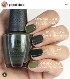 Opi Greens, Opi Green Nail Polish, Opi Green, Dark Green Nail Polish, Gel Nails Diy, Nails Only