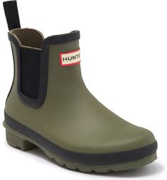 Free shipping on orders over $89. Shop HUNTER HUNTER Original Waterproof Chelsea Rain Boot at Nordstromrack.com. Impervious to wind and rain, this Chelsea-cut version of Hunter's Original rubber boot is a style-savvy companion on drizzly days. Waterproof Green Boots For Rainy Season, Green Waterproof Boots For Rainy Season, Waterproof Rain Boots For Winter, Winter Season Waterproof Rain Boots, Weatherproof Ankle Rain Boots For Fall, Weatherproof Fall Ankle Rain Boots, Waterproof Ankle Rain Boots For Fall, Weatherproof Boots For Outdoor And Rainy Season, Weatherproof Ankle Rain Boots