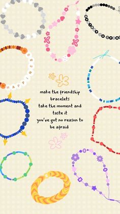 Custom Friendship Bracelets ~ Made to order. Completely custom.  Please choose any colour, charm and/or letter option from above. No maximum of any. Sizing is a rough estimate purely to make sure that the bracelet is filled correctly with beads. If ordering more than one please feel free to include if you'd like them packaged separately, no extra cost :) Thank You! Friendship Poster, Taylor Swift Drawing, Taylor Swift Song Lyrics, Cute Home Screen Wallpaper, Cute Home Screens, Bracelet Quotes, Ayat Quran, Friendship Bracelets Designs, Estilo Taylor Swift