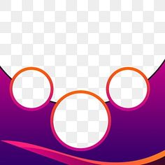 an orange and purple background with three circles on it