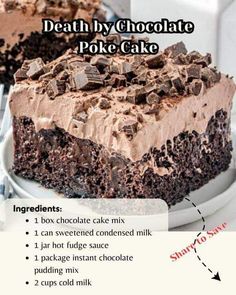 Chocolate Desserts Cake, Desserts Summer, Cake Mix Ingredients, Dessert Oreo, Chocolate Poke Cake, Box Chocolate, Poke Cake Recipes, Easy Summer Desserts, Desserts For A Crowd