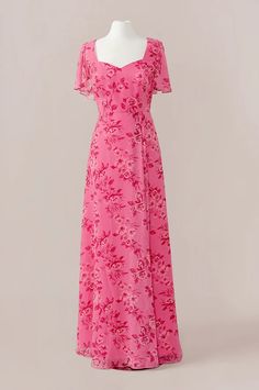 Madeline Convertible Chiffon Floral Print Dress Mission Outfits, Violet Summer, Pink Floral Dresses, Black Tie Attire, Elegant Girl, When You Leave, Chiffon Floral, June Wedding, Bridesmaid Dress Colors