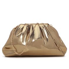 Nina-Lissy Clutch Add a pop of appeal to your evenings out with the Lissy clutch from Nina. The shimmering construction features elegant ruching and a concealable chainlink strap for easy carrying. Brown Clutch, Metallic Clutch, Clutches For Women, Belt Purse, Chain Link, Vogue