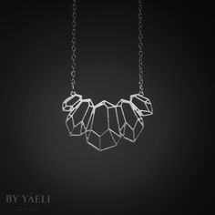 Diamonds Necklace - a dazzling fusion of modern design and timeless elegance. This exquisite piece showcases a striking pendant composed of geometric diamond shapes seamlessly arranged in the form of a captivating arch. ★ Comes in our signature gift box, ready for gift giving.  ★ Available in Silver [Sterling silver chain & silver plated pendant]  ★ Pendant size: 1.5"X0.90". Thanks for shopping at ByYaeli♥  All images, texts & products are property of ByYaeli ©2020 Jewelry Design Studio, Woman Necklace, Chevron Necklace, Diamonds Necklace, Long Silver Necklace, Silver Necklace Statement, Triangle Necklace, Mothers Necklace, Geometric Diamond