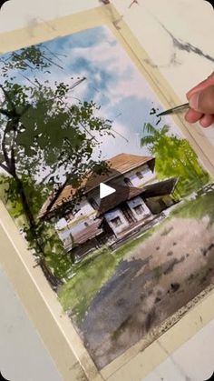 68K views · 10K reactions | Watercolour landscape 🎨💙
.
.
.
.
.
#landscape #cityscapes #painting🎨 
#watercolourlandscape🏕️🏡🎨 #artwork 
#artgallery #artcollector #artlover 
#sketching #reels #instagram | Artist Amit