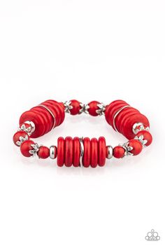 Paparazzi Sagebrush Serenade Red Stone Stretch Bracelet Red Bracelet, Red Bracelets, Black Bracelets, Paparazzi Accessories, Stretchy Bracelets, Latest Jewellery, Paparazzi Jewelry, Red Accents, Red Stone