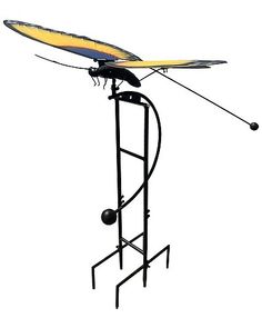 an ironing board stand with a surfboard on top