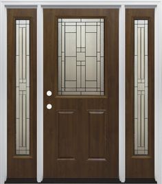 Discover the elegance of Sidelites with our luxury vinyl plank, perfectly suited for doors, windows & millwork applications. This product, featuring dimensions of Right Inswing, combines aesthetics with practicality. Half Glass Front Door, Steel Doors Exterior, Traditional Front Doors, Front Entry Doors, Glass Front Door, New Traditional, Updating House, Front Entry, Exterior Door