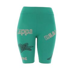 Kappa Green Marine Graphik Teresa High Waist Biker Shorts New Small Womens Biker Shorts In Jersey. - Skin Fit - Logo Authentic Embroidered On Front - Banda Tape Jacquard With Piping Applied On Sides - Material: Cotton 95% - Elastane 5% - Product Color: Green Marine/ Beige Lt/ Black Smoke Casual Green Biker Shorts, Spring Sports Shorts With Letter Print, Green Bottoms With Letter Print For Spring, Green Letter Print Bottoms For Spring, Green Letter Print Shorts For Streetwear, Trendy Sports Knee-length Shorts, Fitted Green Shorts For Streetwear, Casual Green High-waisted Biker Shorts, Green Sports Shorts