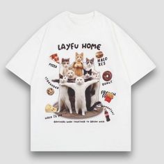 Material: 100% CottonFeatures: Tee, crew neck, short sleeves, creative spoof cat print design, loose fit, soft and breathable, unisex.Style: Casual, sports