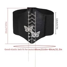 Material: Synthetic Leather Elegant Black Corset Belt For Club, Black Leather Corset Belt For Evening, Evening Black Leather Corset Belt, Adjustable Leather Corset Belt For Party, Chain Corset, Butterfly Chain, Grey Contacts, Pull Oversize, Corset Belt