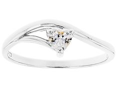 Bella Luce ® white diamond simulant 0.37ctw heart, rhodium over sterling silver promise ring. Measures 0.75"L x 0.25"W and is not sizeable. The diamond equivalent weight is 0.25ctw. White Heart-shaped Cubic Zirconia Rings, Heart Promise Rings Zales, Nickel-free Heart Shaped Promise Ring Jewelry, Heart-shaped Sterling Silver Diamond Ring For Formal Occasions, Heart-shaped Sterling Silver Diamond Ring For Valentine's Day, Heart Promise Rings, Sterling Silver Promise Rings, Diamond Simulant, Man Made Diamonds