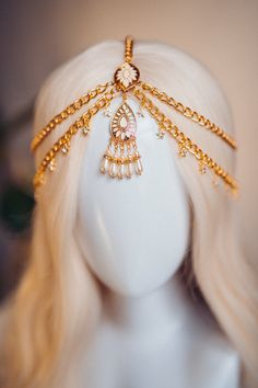 Arabian Headpiece Jewelry, Arabic Crown, Carbickova Crowns, Fantasy Hair Accessories, Gold Head Piece, Motif Soutache, Chinese Headdress, Gold Crowns, Arabian Princess