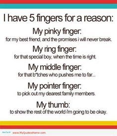 a poem with the words i have five fingers for a reason, my pinky finger