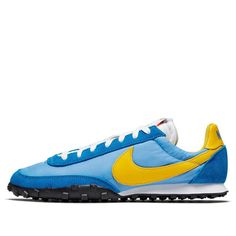 Nike Waffle Racer 'Battle Blue' CN5449-400 (SNKR/Unisex/Low Top) Nike Retro Blue Sneakers, Blue Sneakers With Vibram Sole For Running Errands, Nike Waffle Racer, Nike Waffle, University Blue, Blue Black, Waffles, Nike, Sneakers