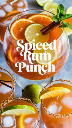 Vibrant spiced rum punch in a glass with garnishes, perfect for parties. This tropical rum punch is an easy-to-make rum punch cocktail featuring a mix of fruity flavors. Ideal for those seeking rum punch recipes or Caribbean punch recipes, it can be served as a pitcher drink or enjoyed as a paradise punch cocktail. Spiced Rum Punch, Caribbean Punch, Rum Drinks Easy, Fall Punch Recipes, Spiced Rum Drinks, Paradise Punch, Rum Punch Cocktail, Rum Punch Recipe, Fall Cocktail Recipes