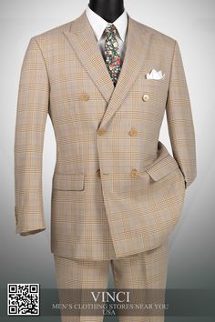 Beige Plaid Suit Men, Plaid Suit For Men, Plaid Suit Men, Suit For Men, Check Suit, Beige Plaid, Plaid Suit, Glen Plaid, Fit Style