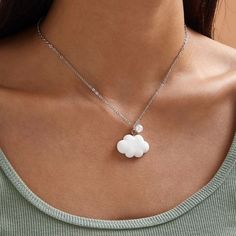 This Faux Pearl Cute Kawaii Style Cloud Necklace Is A Wonderful Addition To Your Wardrobe And Your Style! This Fun And Unique Piece Is Sure To Get Lots Of Compliments! Dolls Kill Aesthetic, Cloud Necklace, Kawaii Style, Rainbow Dash, Kawaii Fashion, Cute Kawaii, Dolls Kill, Matching Earrings, White Silver