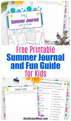 the free printable summer journal and fun guide for kids