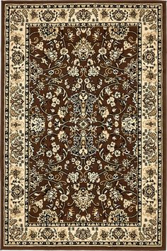 This beautiful collection rug is available in a variety of motifs and colors. There’s bound to be one to complement your home’s decor in this dramatic collection. Bring a little of ancient Persia into your home with this collection. Unique Loom Washington Sialk Hill 4 X 6 (ft) Brown/Ivory Indoor Floral/Botanical Area Rug | 3137492 Black Kids Fashion, Botanical Vintage, Ancient Persia, Rugs And Mats, Vintage Area Rug, Unique Loom, Vintage Area Rugs, Brown Rug, Brown Floral