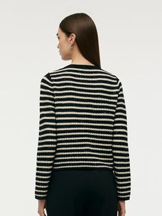 -Wool -H-line fit -Round neck This cardigan features a black and white stripe pattern that offers a classic and elegant look, perfect for various outfits and occasions. The round neck design adds a touch of sophistication, making it a versatile addition to any wardrobe. Ideal for layering, this piece can easily transition from office wear to evening outings, ensuring both style and comfort.Black And White Stripe Women CardiganGoodsNo: 1C9C6J030• Fit Type: Tight• Elastic: Non-elastic• Thickness: Modern Cheongsam, Mini Robes, Long Sleeve Short Dress, Black White Red, Cheongsam, Office Wear, Black Cardigan, Long Sleeve Maxi Dress, Long Maxi Dress