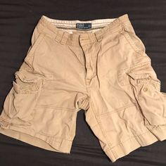 These Are Brand New Fit Very Well And Look Really Good When U Wear Them With A Fit Casual Beige Cotton Cargo Shorts, Beige Cotton Cargo Style Shorts, Casual Beige Shorts With Cargo Pockets, Casual Beige Bermuda Cargo Shorts, Beige Casual Cargo Shorts, Casual Beige Cargo Shorts, Casual Brown Cargo Shorts For Summer, Polo Ralph Lauren Shorts, Ralph Lauren Shorts