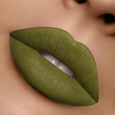 Makeup Jobs, Lips Color, Too Faced Lipstick, Green Lipstick, Green Lips, Metallic Lipstick