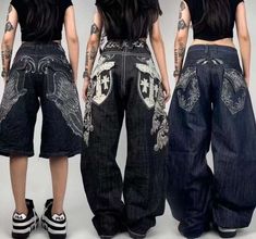 Back To School Outfits Y2k, Empyre Pants Outfits, Jnco Jeans Outfit, Male Manipulator Outfits, Affliction Pants, Alt Jeans, Emo Jeans, Affliction Jeans