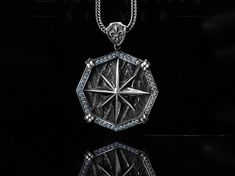 ✨MATERIAL: Captain Silver Compass necklace is made of 100% 925k sterling silver material. This unique North Star necklace is suitable for both men and women. It does not contain chemicals that may affect human health. ✅SIZE: This North Star necklace pendant measures 3.00cm (1.1 inches) in width, 3.80cm (1.4 inches) in height. In terms of chain thickness, 0.3 cm is suitable and the chain measures 0.2 cm. The chain length is in different sizes and you can choose according to the size you want. ⭐Ch Luxury Sterling Silver Star Jewelry, Silver Star Necklace Tarnish Resistant, Luxury Silver Star Of David Jewelry, Luxury Sterling Silver Star Of David Jewelry, Sterling Silver Star-shaped Jewelry With Compass Design, Silver Star Of David Necklace Tarnish Resistant, Silver Star Of David Jewelry Tarnish Resistant, Luxury Sterling Silver Compass Design Jewelry, Luxury Sterling Silver Jewelry With Compass Design