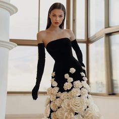 Yellow Evening Dresses, Grey Evening Dresses, Champagne Evening Dress, Gold Evening Dresses, Strapless Prom Dresses, Cocktail Night, White Evening Dress, Gown Plus Size, Flowers Black