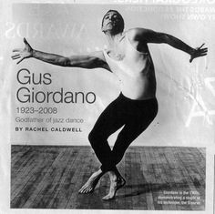 an advertisement for gus giordano's dance show