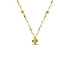 Design: A 0.5-carat princess-cut diamond captures the spotlight at the core of this classic necklace. Flanking this centerpiece are four round diamonds, together forming a harmonious interplay of light. | Gold Color: 18K Gold Vermeil (Not to be confused with regular gold plating, our vermeil is a thick layer of 18k solid gold on sterling silver meaning it will last longer. You get the look & feel of gold jewelry at a fraction of the price) Silver Color: Sterling Silver (925 Sterling Silver is a Silver Meaning, Light Gold Color, Classic Necklace, Princess Cut Diamond, Princess Cut Diamonds, Real Diamonds, Princess Cut, Gold Plating, Gold Vermeil