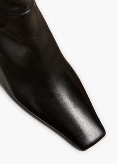 A sleek, square-toed boot crafted in Italy of supple calfskin and refined by tonal topstitching and a curved, inset contrast heel. Leather Over The Knee Boots, Leather Thigh High Boots, Leather Knee Boots, Square Toe Boots, Suede Ankle Boots, Black Leather Boots, Thigh High Boots, Brown Boots, Over The Knee Boots