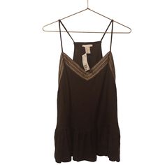 H&M Brand New Black Camisole Size Small. Pet And Smoke Free Environment. H&m Summer Tank Top, Chic H&m Tank Top For Summer, Chic H&m Summer Tank Top, Chic Summer H&m Tank Top, Brown Tank Top For Night Out In Spring, Spring Night Out Brown Tank Top, H&m Fitted Cami Tank Top, H&m Casual Cami Tank Top, Casual H&m Cami Tank Top