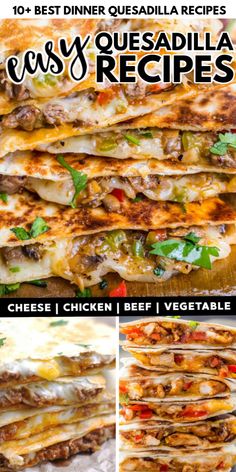 an image of quesadilla recipe collage