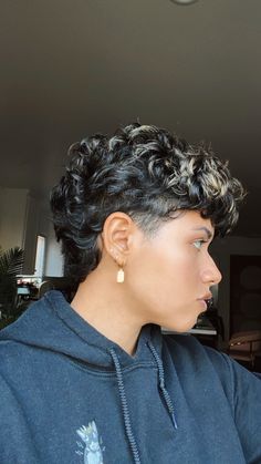 Pixie cut short hair cut for women Short Curly Hair Mullet Woman, Boy Cut For Women Curly, Short Curly Mullet Women, Curly Pixie Mullet, Pixie Curly Haircut, Wavy Short Haircuts, Wavy Hair Pixie, Short Curly Hair Women, Short Curly Mullet