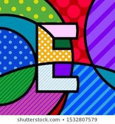 an abstract colorful background with the letter e