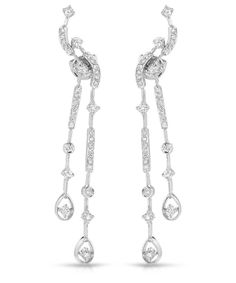 Glamour Collection 1.00 ctw Diamond 14k White Gold Elegant Dangle Earrings View 1 Classic Dangle Diamond Earrings For Evening, Classic Evening Dangle Diamond Earrings, Classic White Gold Diamond Chandelier Earrings, Long Drop Diamond Earrings For Anniversary, Brilliant Cut Long Drop Earrings For Formal Occasions, Brilliant Cut Long Drop Earrings For Formal Events, Classic White Gold Chandelier Earrings For Evening, Brilliant Cut Long Drop Earrings For Formal, Formal Long Drop Brilliant Cut Earrings