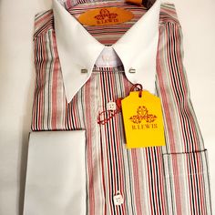 Dress Shirt Fitted Red Button-up Dress Shirt, Elegant Multicolor Cotton Shirt, Red Collared Shirt For Summer, Formal Multicolor Cotton Shirt, Red Shirt With Casual Collar For Fall, Red Slim Fit Cotton Shirt, Red Slim Fit Collared Top, Fitted Red Dress Shirt For Summer, Slim Fit Red Cotton Tops