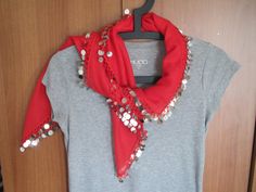 Red cotton scarf with large round silver sequins Turkish oya lace scarf Turkish head scarf Red cotton scarf with shiny silver sequins Red head scarf or bandana Red Head Scarf, Summer Scarf, Lace Scarf, Red Head, Summer Scarves, Cotton Scarf, Crochet Trim, Silver Sequin, Shiny Silver