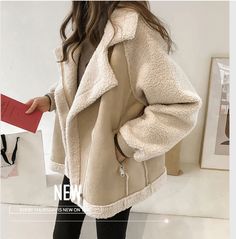 Chic Women's Over Size Jacket Coats · KoKo Fashion · Online Store Powered by Storenvy Celana Kargo, Suede Jacket Women, Fur Collar Coat, Cozy Coats, Estilo Chic, Collared Coat, Outerwear Outfit, Winter Outfits Women, Suede Jacket