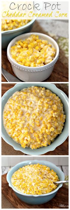 three different views of a casserole dish with cheese